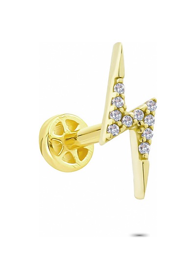 Glorria Altın Şimşek Tragus Piercing Çok Renkli 70555533