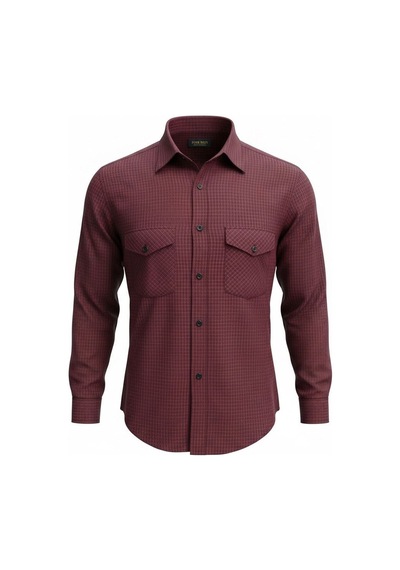 Linen Keten Klasik %100 Cotton Uzun Kollu Terletmeyen Gömlek Bordo