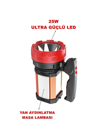 8100-yp 25w Ultra Güçlü Şarjlı El Feneri Projektör Sos Powerbank Usb Çıkış 25w Yan Aydınlatma Nocolor-77ddc489
