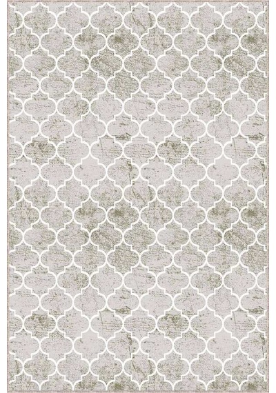 Yeşil Fas Desen Kaymaz Taban Makinede Yıkanabilir Halı Fs05n11