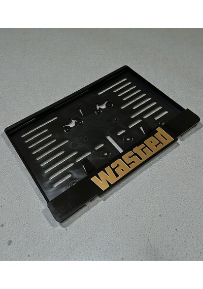 Motorsiklet Wasted Plakalık Sarı Kabartmalı Krom Yazı 1 Adet Motor Plakası