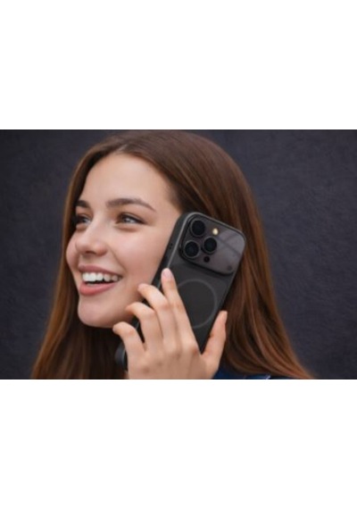 Ag Glass Apple Uyumlu iPhone 15 Puro Telefon Kılıfı Siyah