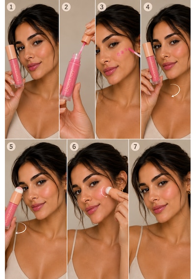 Spf30 Likit Allık Glowing Pink 03 Fırça Aplikatörlü Kolajen Hyalüronik Asit E Ve C Vitamini / Liquid Joy Blush Pembe