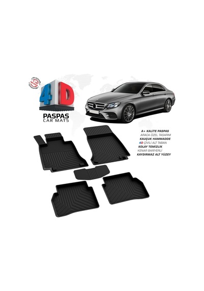 Mercedes E Serisi W213 4d Araca Özel Havuzlu Kauçuk Paspas 2016 Ve Üzeri