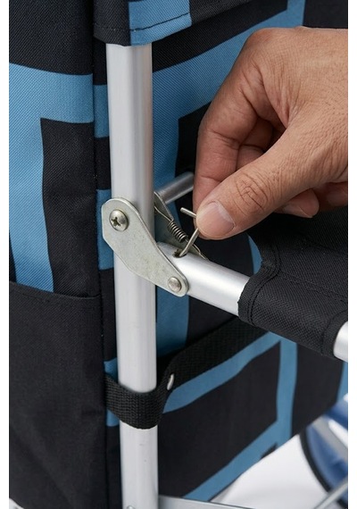 Thentech Oturaklı Pazar Arabası Tabureli Katlanabilir Alışveriş Çantası Yüksek Kapasiteli Metal Gövde