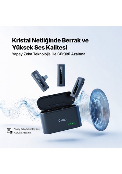Ttec GoMic İkili Evrensel Kablosuz Yaka Mikrofon Kiti