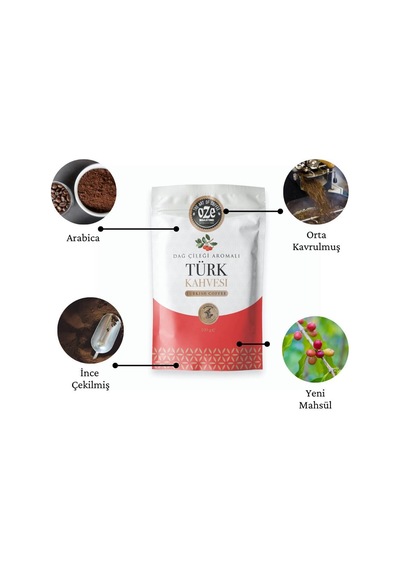 Oze Dağ Çileği Aromalı Türk Kahvesi 5 x 100 G