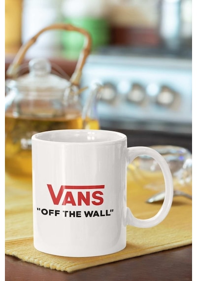 Vans Off The Wall Baskılı Porselen Kupa Bardak Beyaz