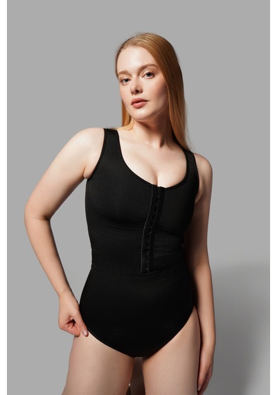 Fit Women Kalın Askılı Agraflı Body Slip 9064 Siyah