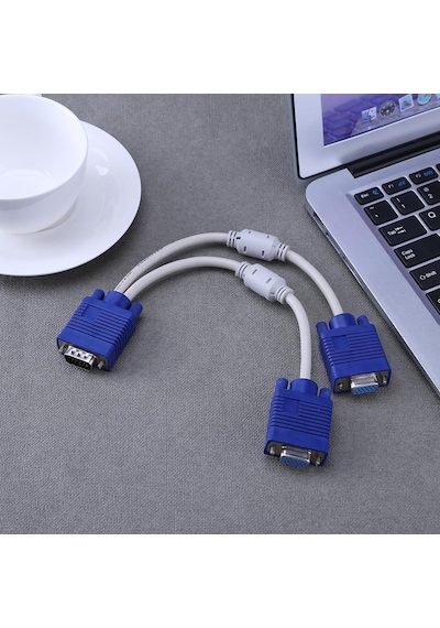 4567 Vga Y Kablo Çoklayıcı Switch Splitter Kablosu Çoklu Monitör