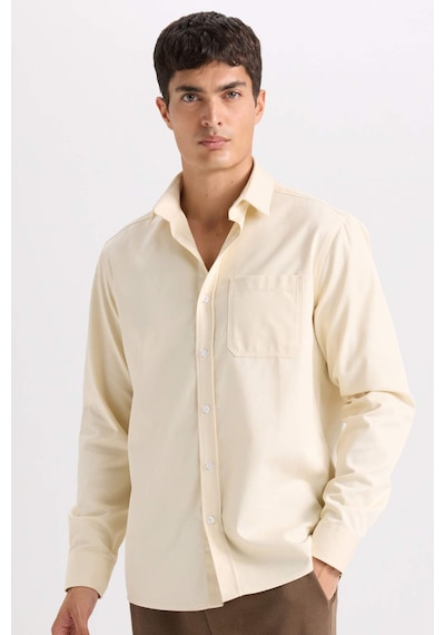 DeFacto Regular Fit Polo Yaka Gabardin Uzun Kollu Gömlek D4934AX24AUBG760 DeFacto Regular Fit Polo Yaka Gabardin Uzun Kollu Gömlek D4934AX24AUBG760