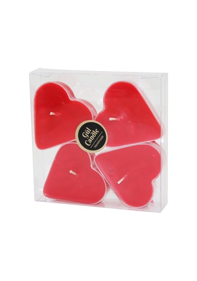 Gül Candle Gl-209 Kalp Şeklinde Mika Kristal Kapsül Kokulu Mum 4'lü- 34'li Paket