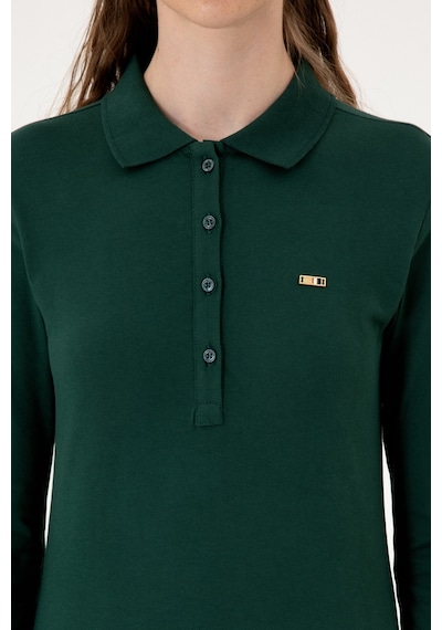 U.S. Polo Assn. Kadın Koyu Yeşil Basic Polo Yaka Sweatshırt 50313593-VR079