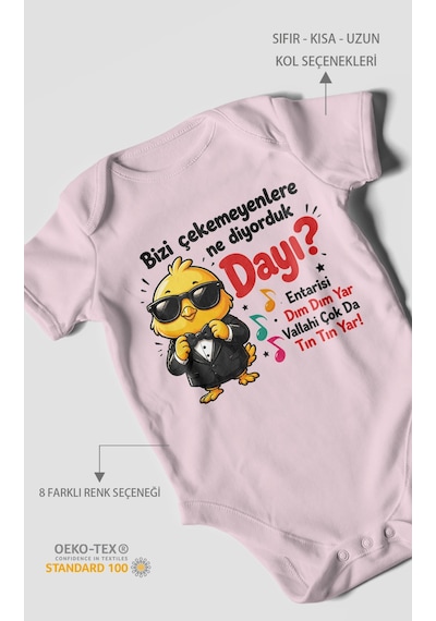 Morivokids Bizi Çekemeyenlere Ne Yazılı Kısa Kollu Bebek Body %100 Pamuk Bebe Pembe