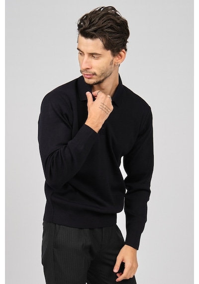 Pave Erkek Polo Yaka Yün Kazak 4358104 Lacivert Lacivert