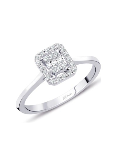 Modern Tasarım 0.18 Ct Baget Kare Tektaş Yüzük