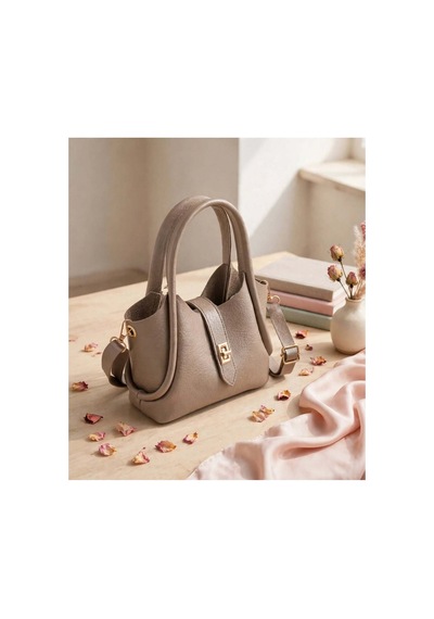 Names Bag Kilitli Tek Saplı Kadın Mini El Ve Omuz Çantası Krem Krem