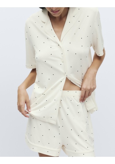 Marks & Spencer Desenli Pijama Takımı T37004643f Krem Mix