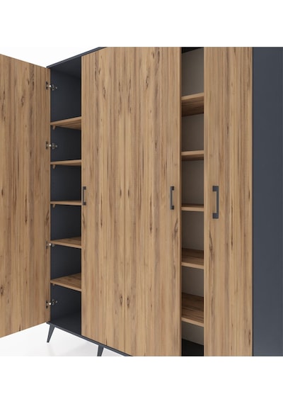 Hyperion Gardrop 10 Raflı 4 Kapaklı 176x44x221 Antrasit-çam Çam Hyperion Gardrop 10 Raflı 4 Kapaklı 176x44x221 Antrasit-çam Çam