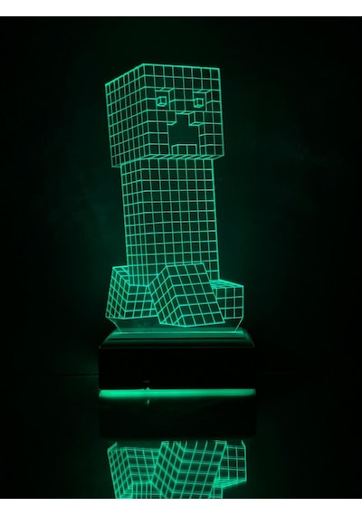 Çocuklara Özel 3D Minecraft Led Masaüstü Ve Gece Lambası
