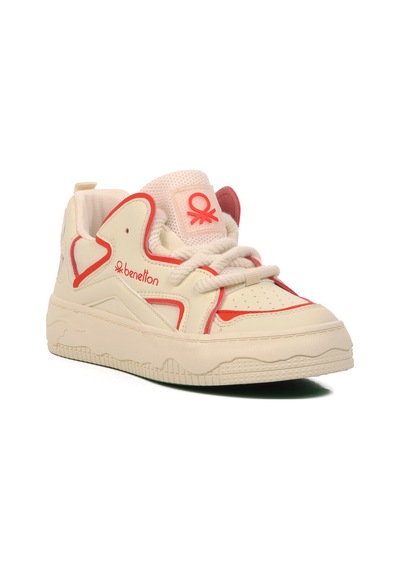 United Colors Of Benetton Bej-kırmızı Kadın Sneaker Benetton Bnı-10100 Z Bej-kırmızı Bej - Kırmızı