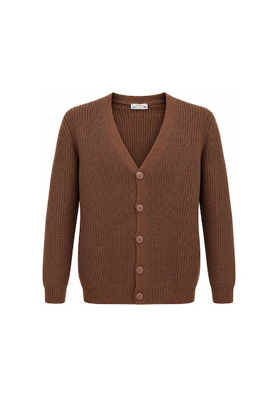 Classics Men Günsa Comfort Fit Erkek Tam Düğmeli Triko Ceket - 7833 Kahverengi Classics Men Günsa Comfort Fit Erkek Tam Düğmeli Triko Ceket - 7833 Kahverengi