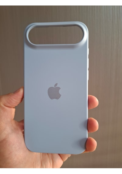 Apple Uyumlu iPhone 17 Air Logolu İçi Kadife Silikon Lansman Kılıf Bebe Mavi