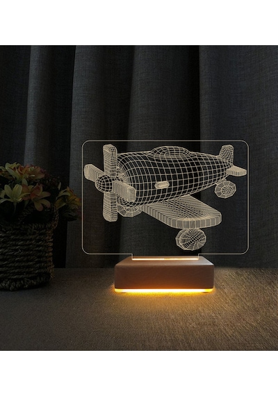 3d Uçak Tasarımlı 3d Led Masa Lambası Doğum Günü Hediyesi Lamba