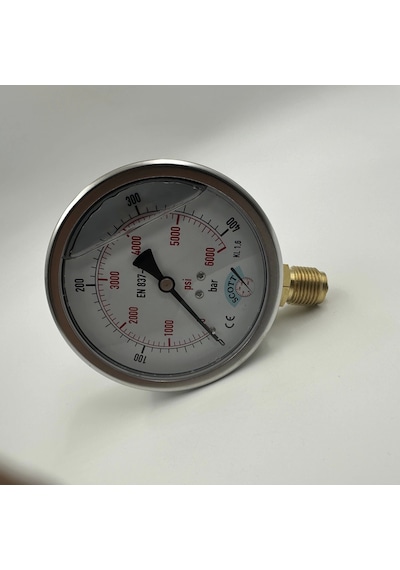 Ø 100 - 0 - 400 Bar 1/2 Gliserinli Alttan Çıkışlı Manometre