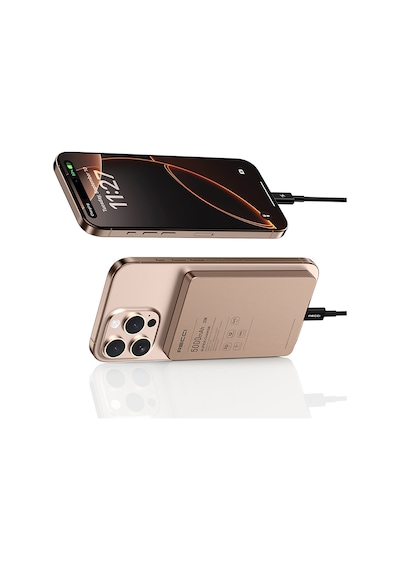 Recci RP33 PD 20W Ultra İnce Led Göstergeli Hızlı Şarj Özellikli Wireless 15W 5000 mAh Powerbank