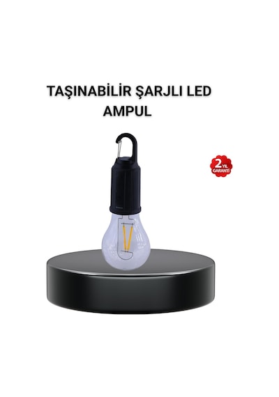 Taşınabilir Şarjlı Led Kamp Lambası Type-c Girişli Ve Kancalı Tasarım Antrasit