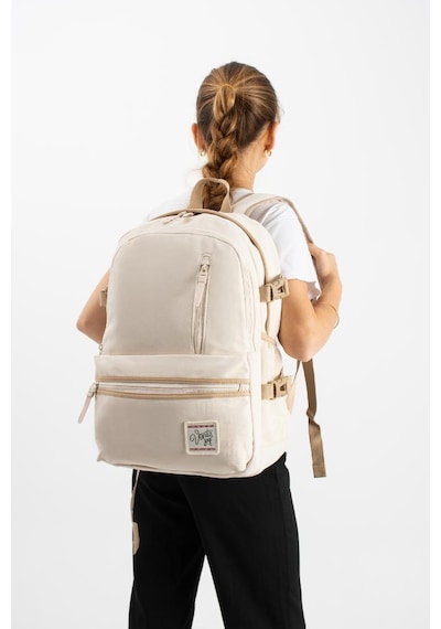 Ventis Unisex Okul Çantası Lise Ortaokul Sırt Çantası 43 30 Cm Ortopedik Sırt Çok Cepli Vnt3-c Bej