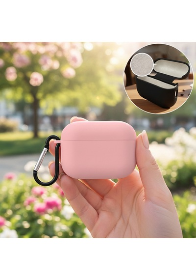 Caseonn Apple Uyumlu AirPods Pro 3 Kılıf Askı Aparatlı Lansman Pembe