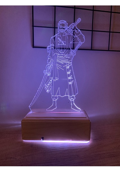 One Piece Rononoa Zoro 16 Renk Gece Lambası