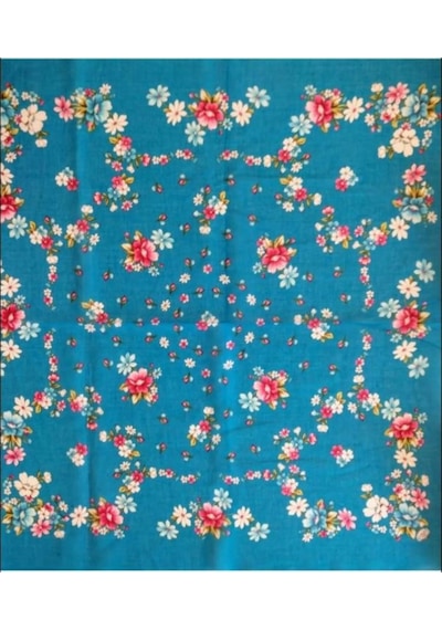 Algelsineve Mavi Pamuklu Yazma, Yemeni, Tülbent, 100x100cm