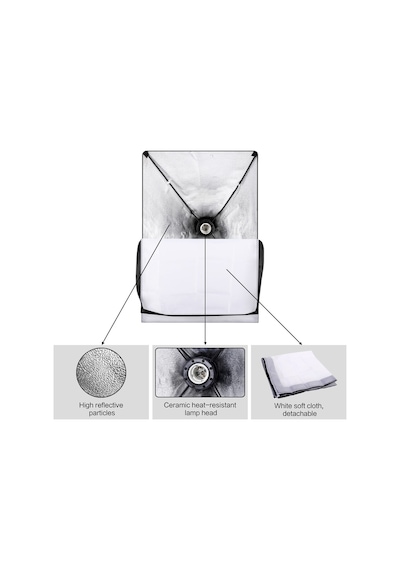 Rabsev Softbox 50x70 CM Tek Duylu Sürekli Işık Youtube Video Ve Fotoğraf Çekimi