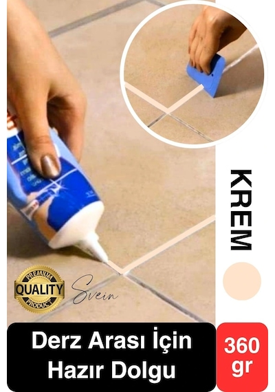 Premium Fayans Arası Krem Hazır Derz Dolgu Gaga Uç Tüp Mermer Mutfak Banyo Zemin Duvar Onarıcı