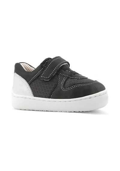 Rakerplus Bob Hakiki Deri Siyah Barefoot Cırtlı Lastikli Bebek Sneaker Ayakkabı Siyah