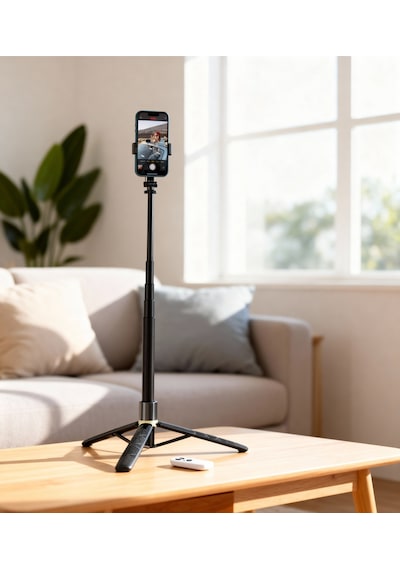 Uzaktan Kumandalı 156 Cm Alüminyum Tripod Ve Selfie Çubuğu Telefon, Kamera, Işık Ve Gopro Uyumlu