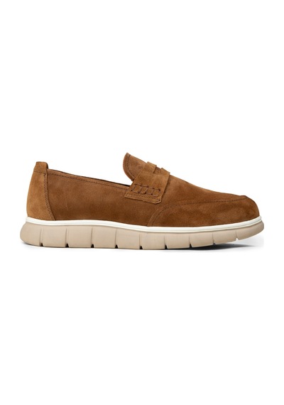 Deery Erkek Hakiki Süet Taba Renk Loafer Ayakkabı - 02045mtbae01