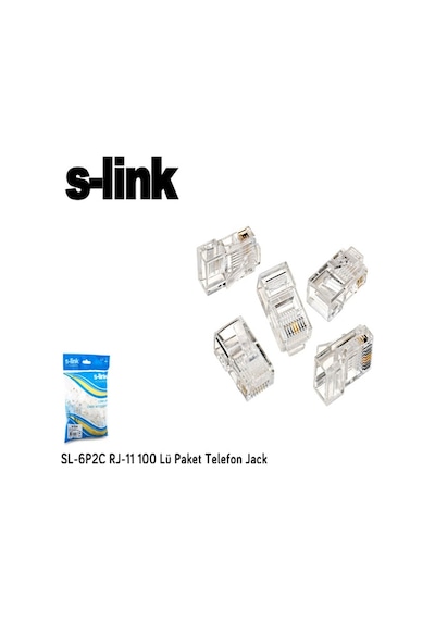 S-Link Sl-6P2C Rj-11 100'Lük Konnektör