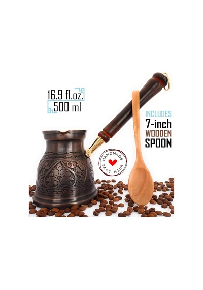Ist Serisi Xlarge-16,9 Floz -kalın Katı Bakır Oymalı Türk Yunan Arap Kahve Demliği, Ahşap Saplı Ocak Üstü Kahve Makinesi Cezve, Jezve, Jazz Cazzve, Ibrik, Briki Antik Ist Serisi Xlarge-16,9 Floz -kalın Katı Bakır Oymalı Türk Yunan Arap Kahve Demliği, Ahşap Saplı Ocak Üstü Kahve Makinesi Cezve, Jezve, Jazz Cazzve, Ibrik, Briki Antik
