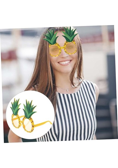 Tropikal Hawaii Ananas Şekilli Parti Gözlüğü 9.5 X 14 Cm Yetişkin