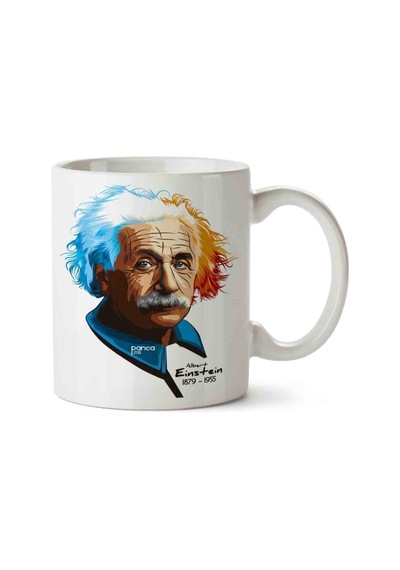 Einstein 2 Porselen Kupa Bardak Beyaz