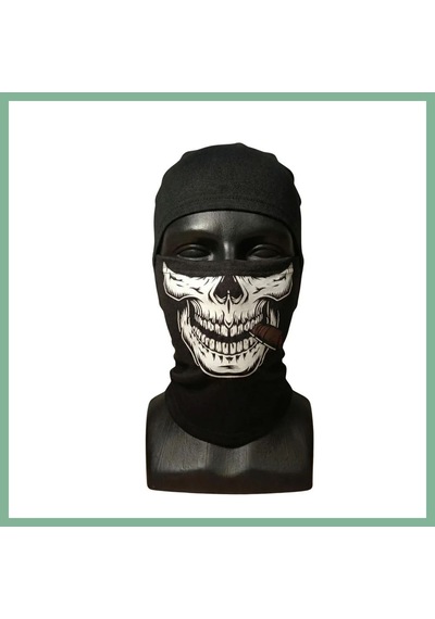 Bşkvirgo Unisex Kuru Kafa Puro Baskılı Balaklava 1 Adet Tek Beden Viskoz Kask İçi Outdoor Maske Bsk2026 Siyah