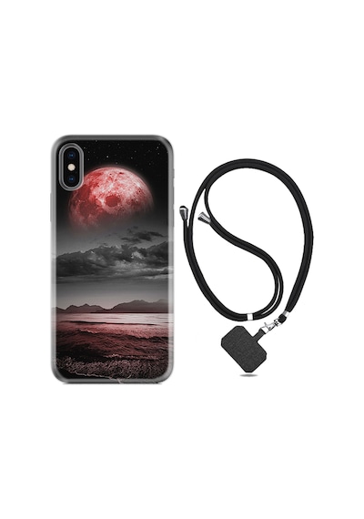 Apple Uyumlu iPhone XS Max Kılıf Boyun Askılı Red World 1836