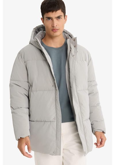 Defacto Su İtici Regular Fit Kapüşonlu Cepli Astarlı Rüzgar Geçirmez Fermuarlı Parka F0431ax25wngr454 Gri-gr454