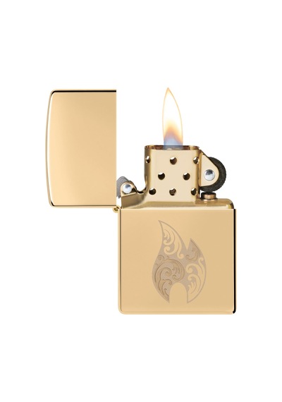 Zippo Filigree Flame High Polish Brass Dizayn Çakmak Sarı