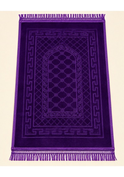 Peluş Seccade Yumuşak Dokulu Büyük Boy Namaz Seccadesi 130x80 Cm Mor