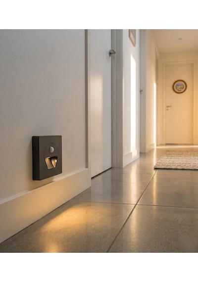 4 Adet Noas Yl69 1522 1w Siyah Kasa Sensörlü Koridor Aydınlatması 3200k Gün Işığı